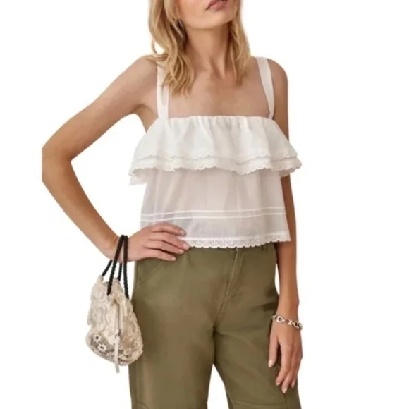 NWT Reformation Tarragon Organic Cotton Top Small - Picture 3 of 6